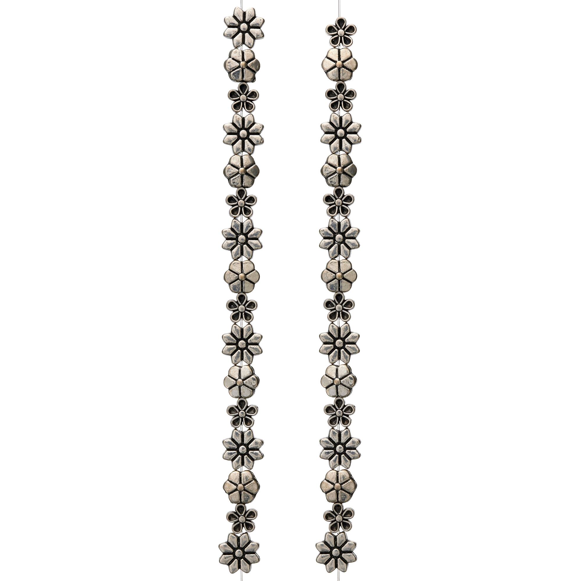 Silver Metal Flower Beads by Bead Landing™